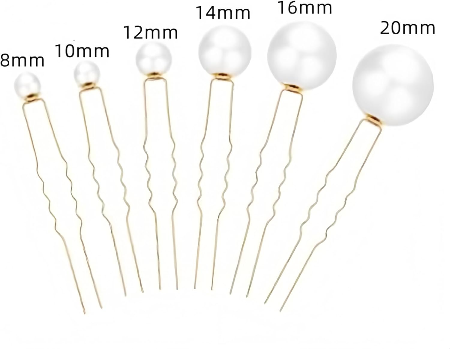 18 Pieces Pearl Hair Pins Bridal Hair Styling Pins,Naisfei Wedding Pearl Hair Pins Bridal Hair Pins Pearl Hair Accessories, U Shaped Pearl Flower Bobby Pins for Girls (6 Sizes)