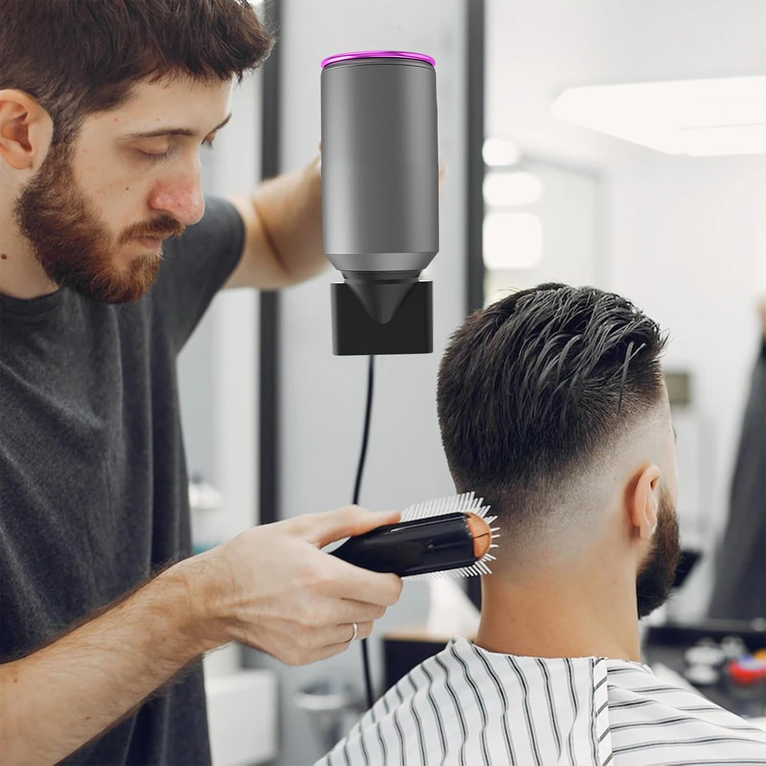 Xcjump Hair Dryer with Diffuser, 2000W Professional Ionic Hair Dryer, Heating Hot and Cold Air, Constant Temperature Hair Care, for Home, Travel, Salon Use (Purple) image number 1