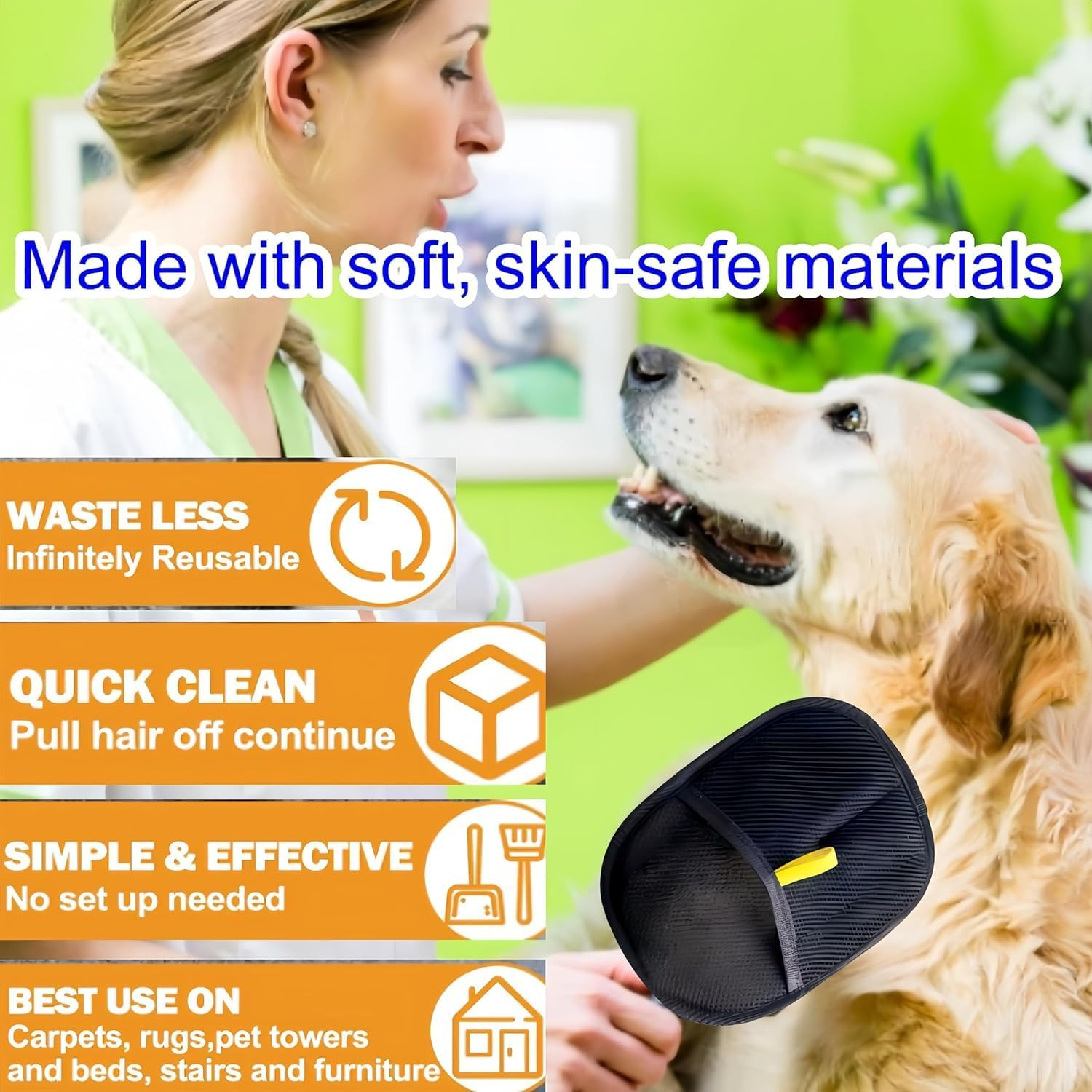 JIGCEN Pet Hair Remover for Washing Deshedding Cleaning Tools, Cat Grooming Dog Bath Brush Accessories, Versatile Grooming Gloves image number 3