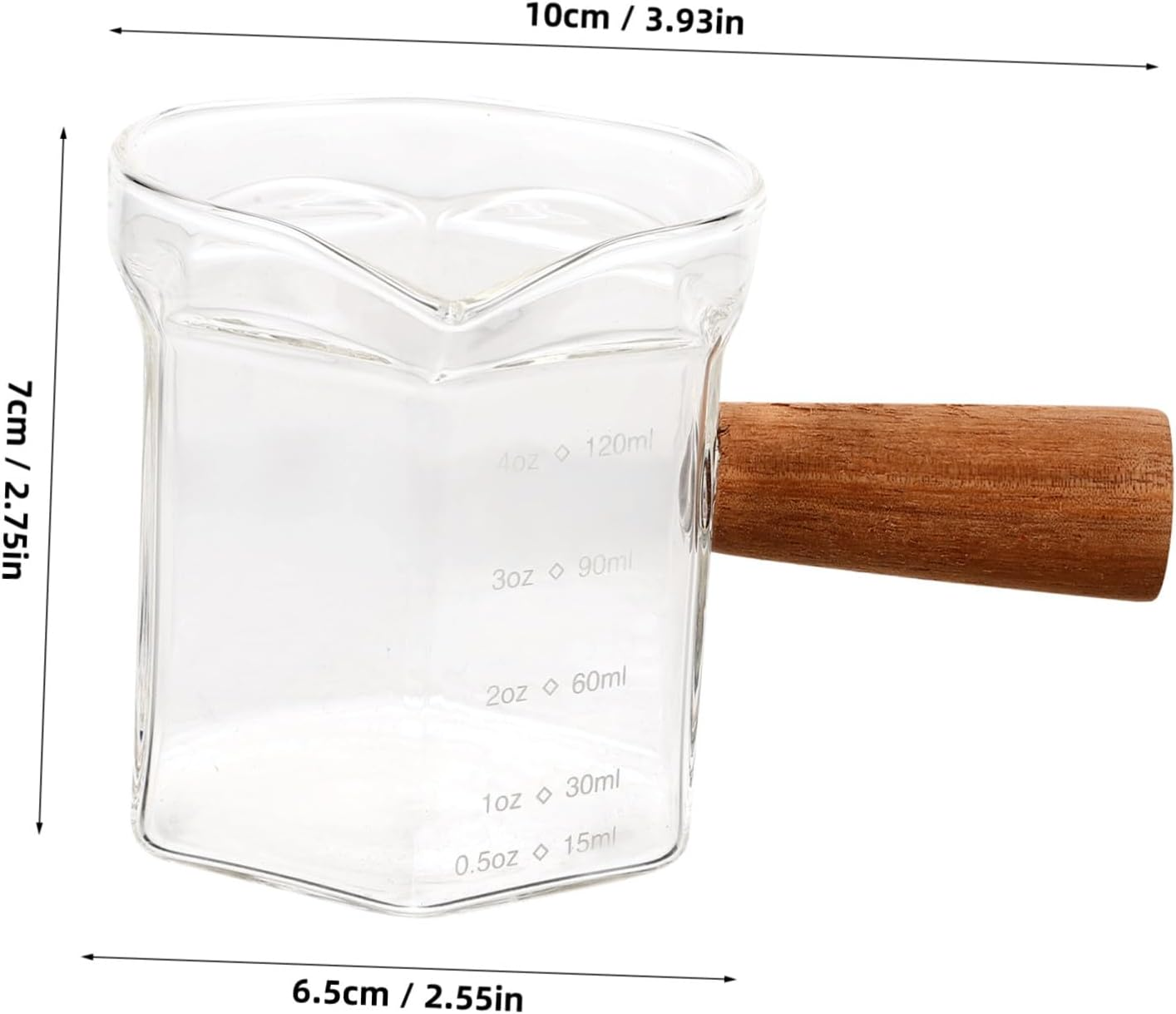 FUNOMOCYA Glass Coffee Measuring Cup with Handle Transparent Espresso Pitcher for Precise Coffee Volume Measurement Scale Marked Milk Syrup Pourer Random Color image number 1
