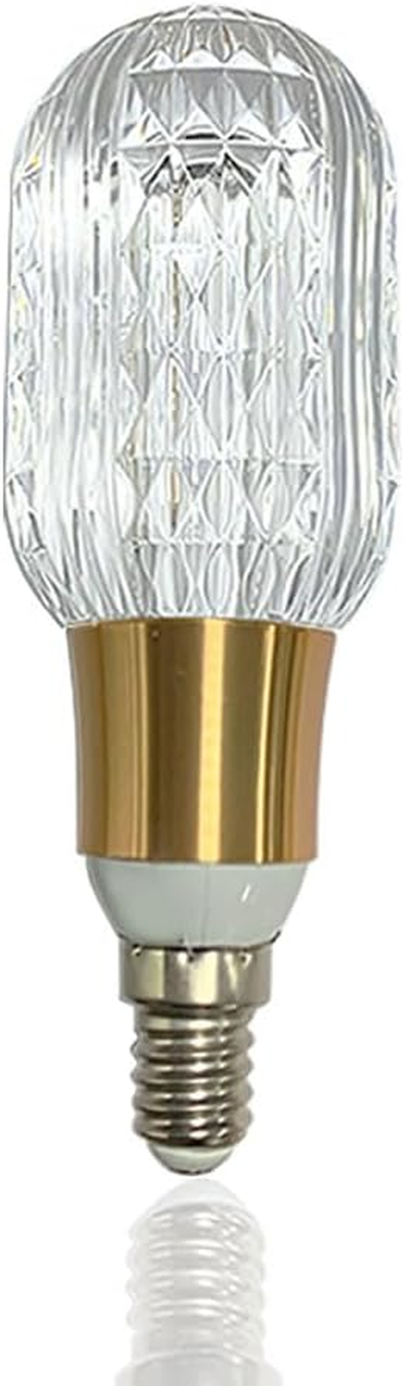 Linqzxz Acrylic Crystal Light Bulb 5W Edison Screw 85-265V, Warm Light 3000K, E27 Base Professional Decorative Bulb (1 Piece E27-B009)