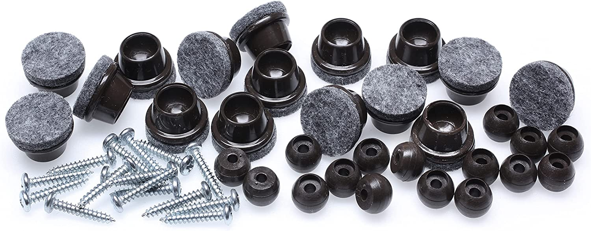 Gorillafelt Swivel Glide Felt Sliders for Chairs (16 Pack) Screw-On Floor Protectors for Angled Furniture Legs, 1 Inch round Felt Glides, CB259-16 image number 4