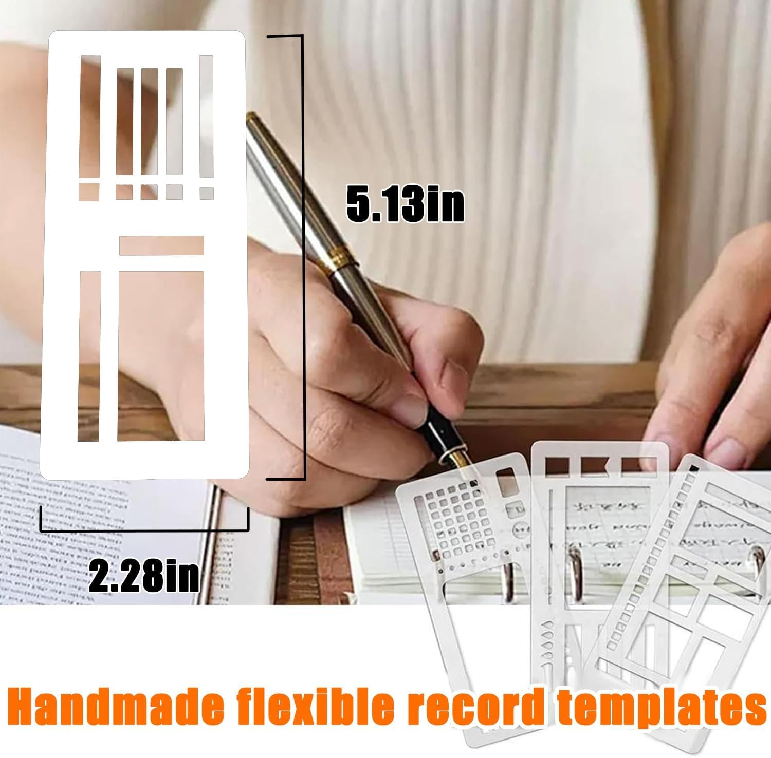Afeamo Handmade Flexible Record Template, 3PCS Transparent Planner Stencils Set, Flexible Drawing and Checklist Templates, Tear Resistance Journal Stencils, for Dot Grid Journals image number 5