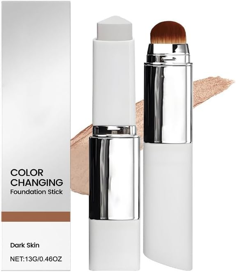 Depehelp Color Changing Cover Cream Stick, Coverage Moisturizing Makeup Base with Detachable Brush, for Quick Daily/Travel Touch-Ups, Fits Various Skin Tones (Natural)