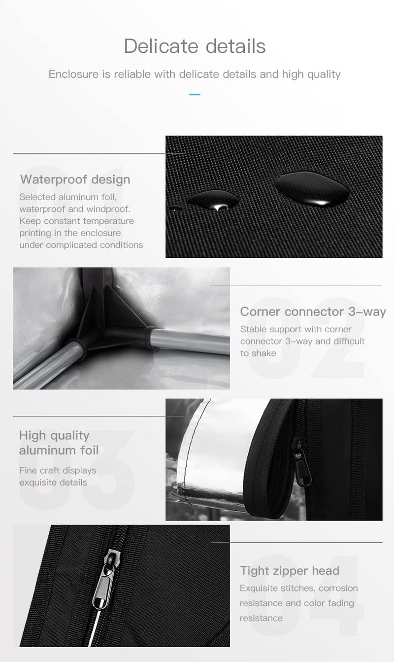 Official Creality Medium Size Fireproof and Dustproof 3D Printer Enclosure for Ender 3/Ender 3 V2/3 Pro/S1 Plus/Ender 5/5 Pro/Cr-10/V2/S/Ender 6/CR-6SE, Constant Temperature Protective Cover Room image number 6