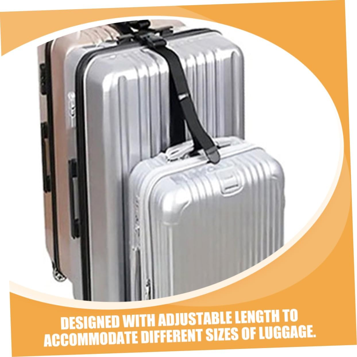 TEMPNAP Adjustable Luggage Connector Strap Lightweight Travel Straps for Suitcases High-Strength Buckle Prevents Detachment Space-Saving Travel Accessories Black Long Short image number 6