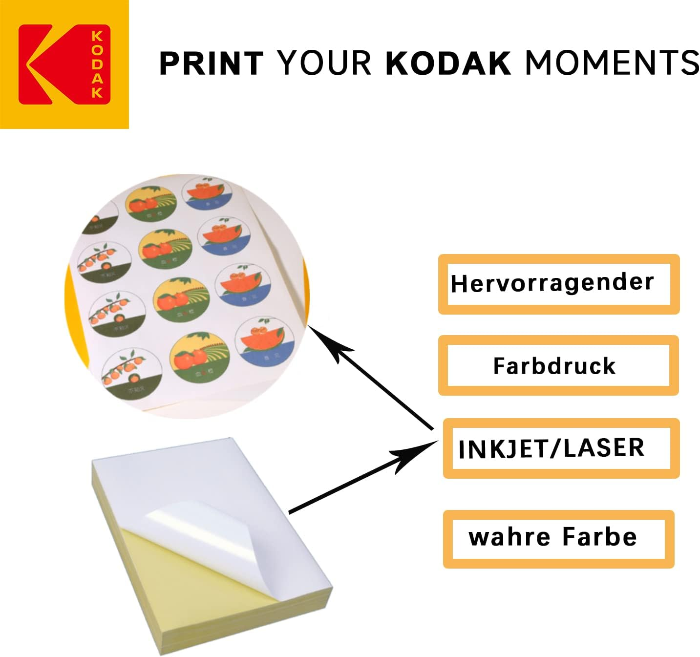 Kodak Matte A4 Sticker Paper (100 Sheets) image number 5