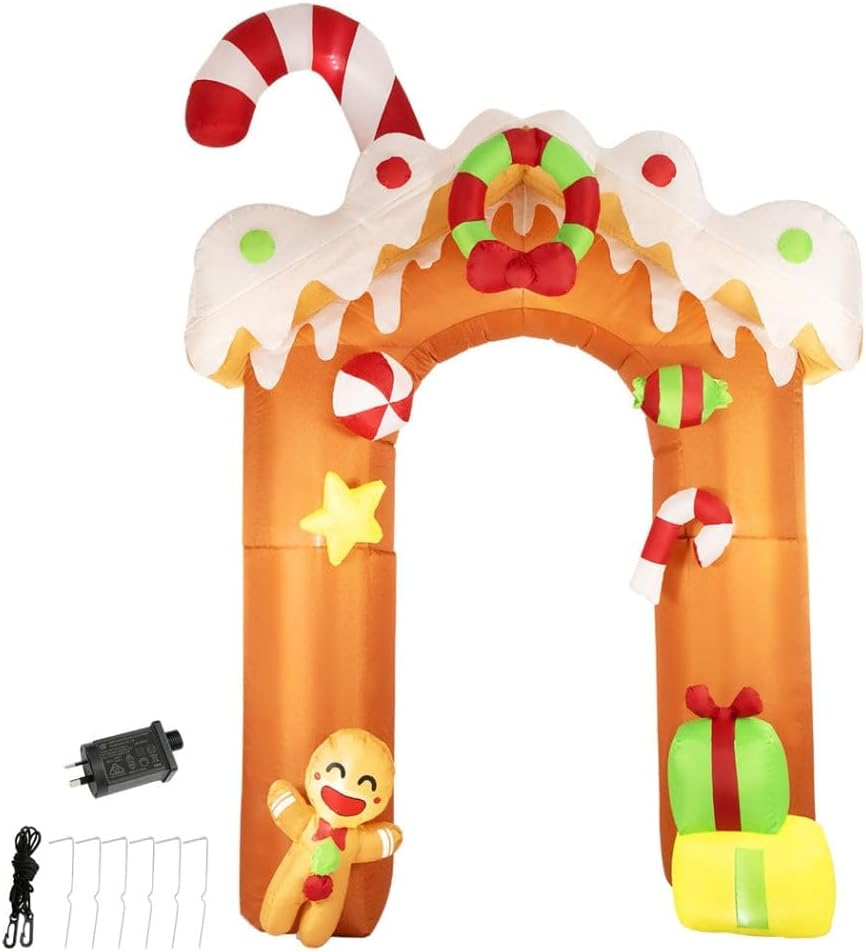 Santaco Christmas Inflatables Archway 3M Arch Door with LED Lights Self-Inflatable and Deflatable,Garden Holiday Decor Outdoor Xmas Party Decoration Multicolour 185Cm X 300Cm image number 5