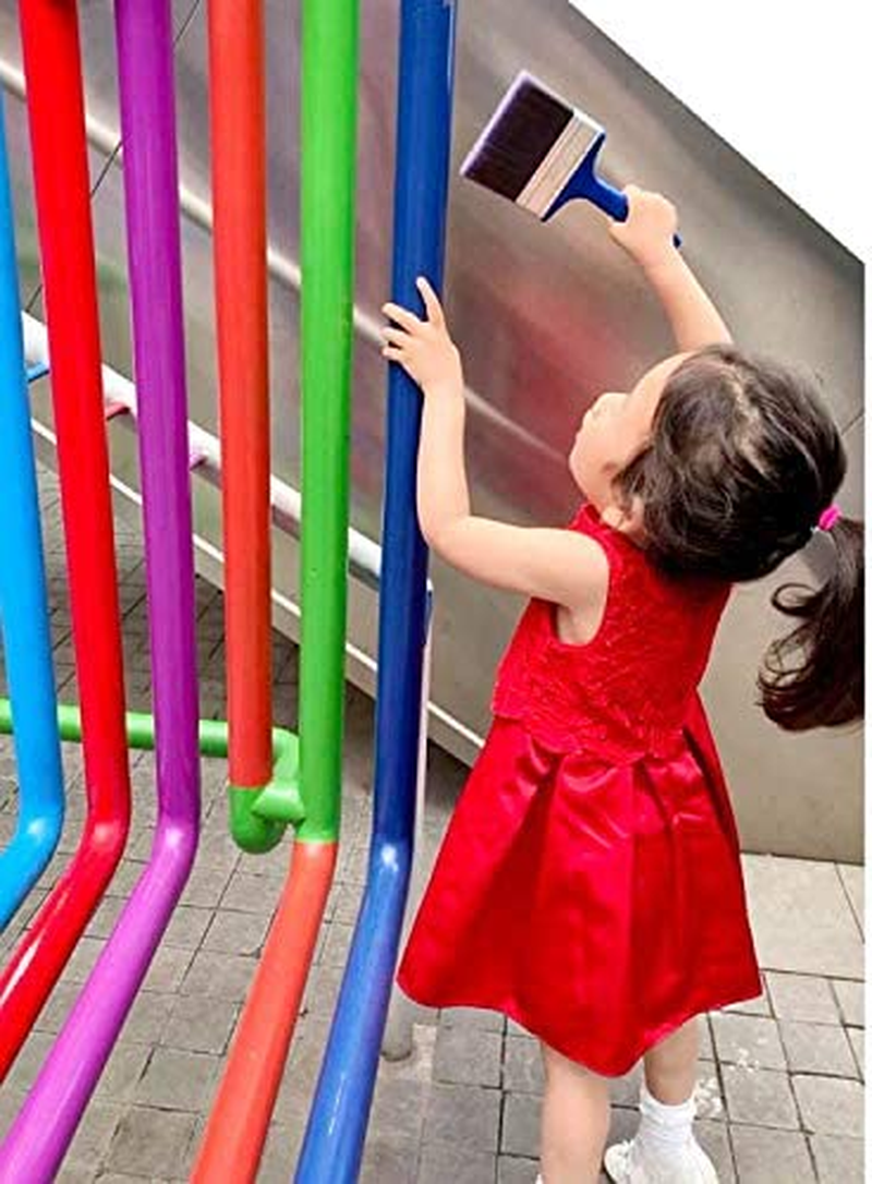 Professional Staining Brushes, Flat Paint Brushes Assorted Size with an Elegance Tapered Trim Paint Brush for Glossing, Touching up Walls, Cabinets, Fence and Crafts, Pack of 5Pc image number 2