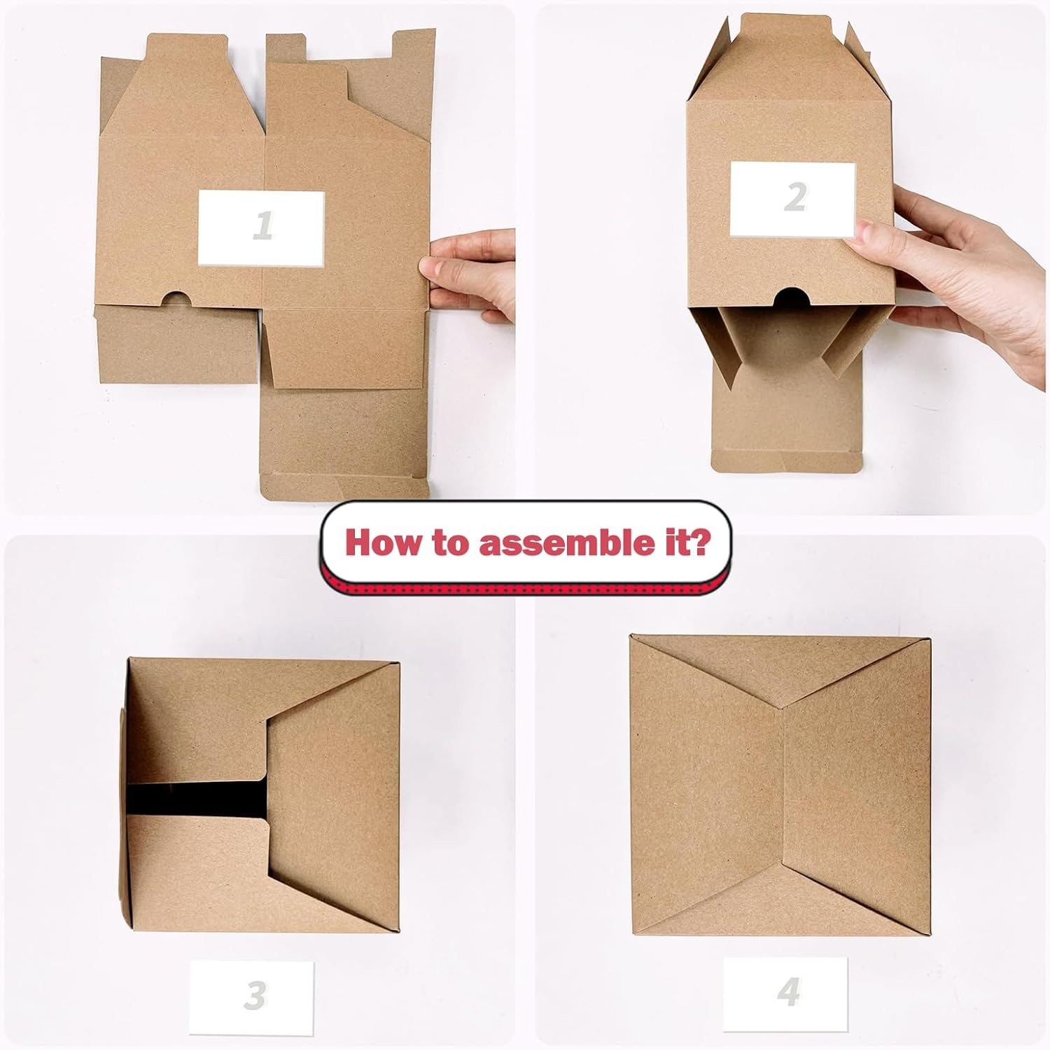 SHIPKEY 10PCS Kraft Gift Boxes with Lids |4X4X4 Inch Square Boxes | Small Gift Boxes Suitable for Party, Wedding, Christmas, Holidays, Birthdays and All Other Occasions&hellip; image number 6