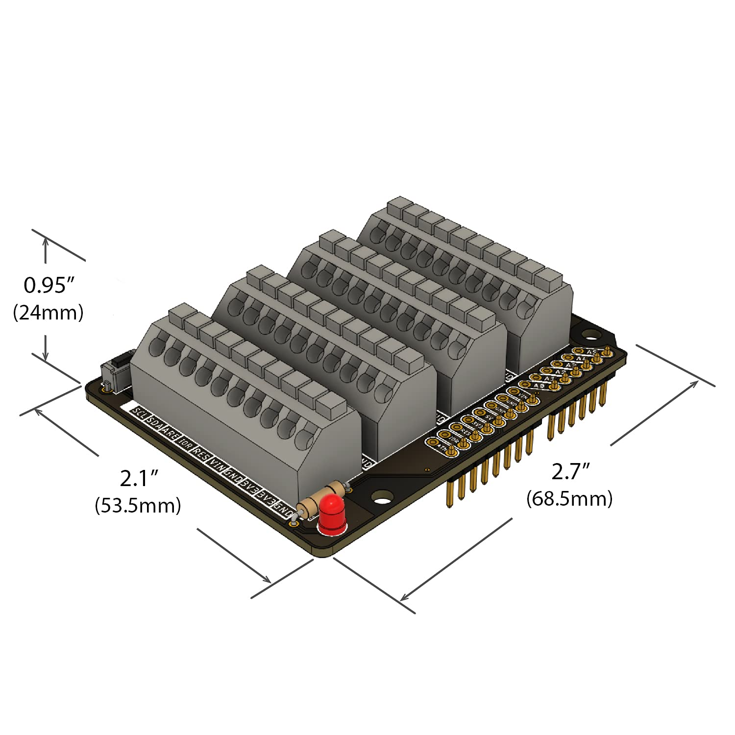 ELECTROCOOKIE Uno Terminal Block Shield Kit, Compatible for Arduino Uno R3, Push-In Simple Spring Connector Expansion PCB Module image number 1
