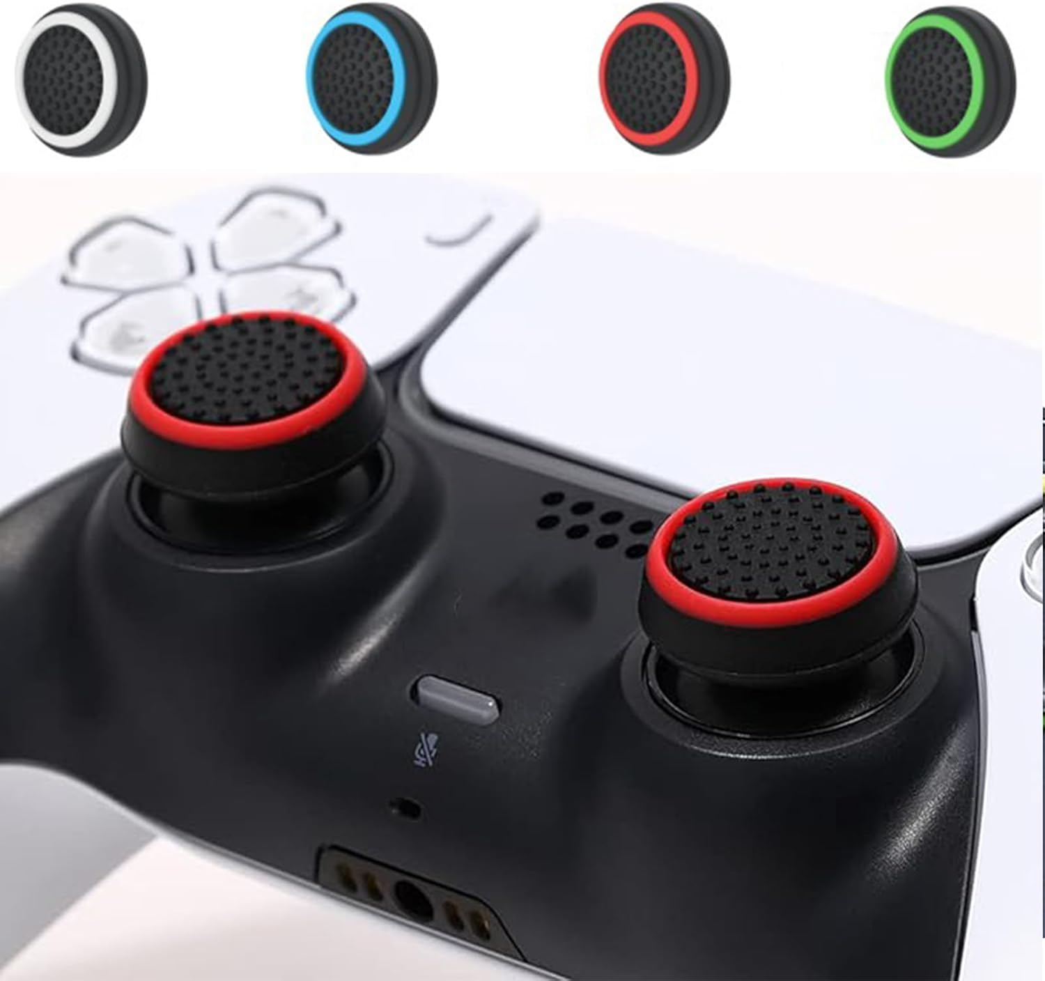 12 Pieces Analog Thumb Grips Compatible with PS5 Controller Analog Stick Thumb Caps Controller Covers Dual Sense Wireless Controller Analog Anti-Slip Stick Caps Game Remote Joystick Caps (4 Color) image number 3
