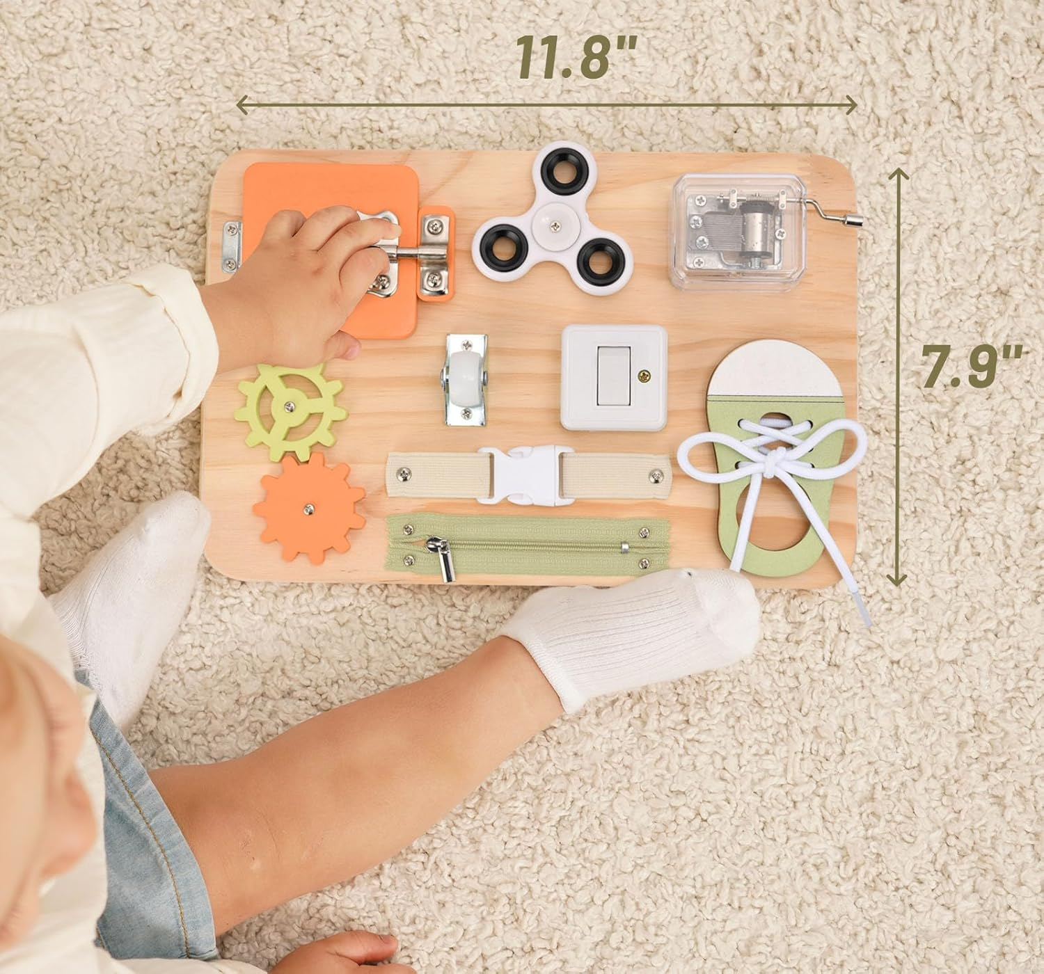 Montessori Busy Board Wooden Sensory Toddler Toys Preschool Educational Learning Activities for Boys & Girls- Birthday Gifts for Kids image number 3