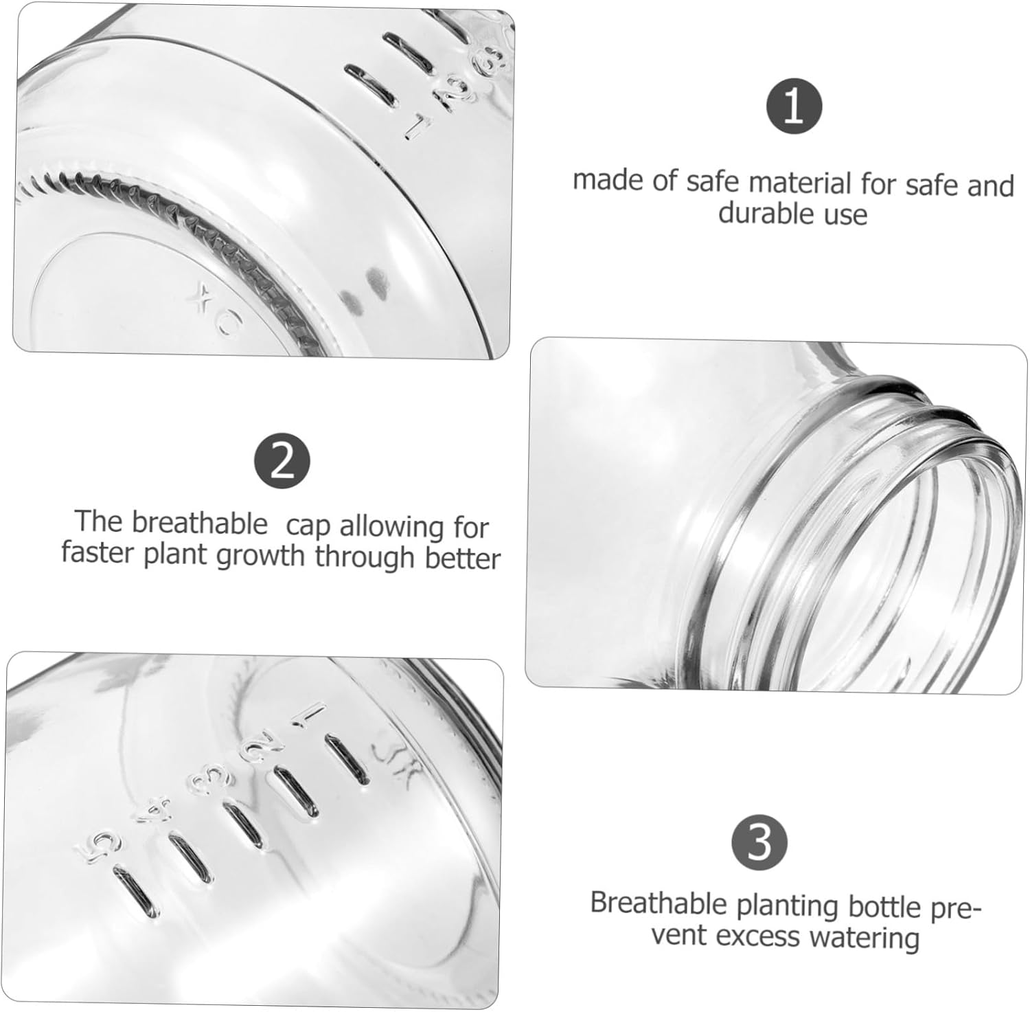 COOPHYA 3Pcs Mushroom Growing Kit Plant Jars Glass Grow Jars Lid Plant Nursery Bottles for Gardening image number 2