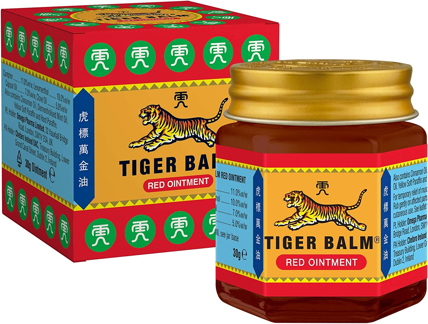 Tiger Balm Red, 30G, Muscle Rub Cream, Ointment, Balm, All Ages, Unisex