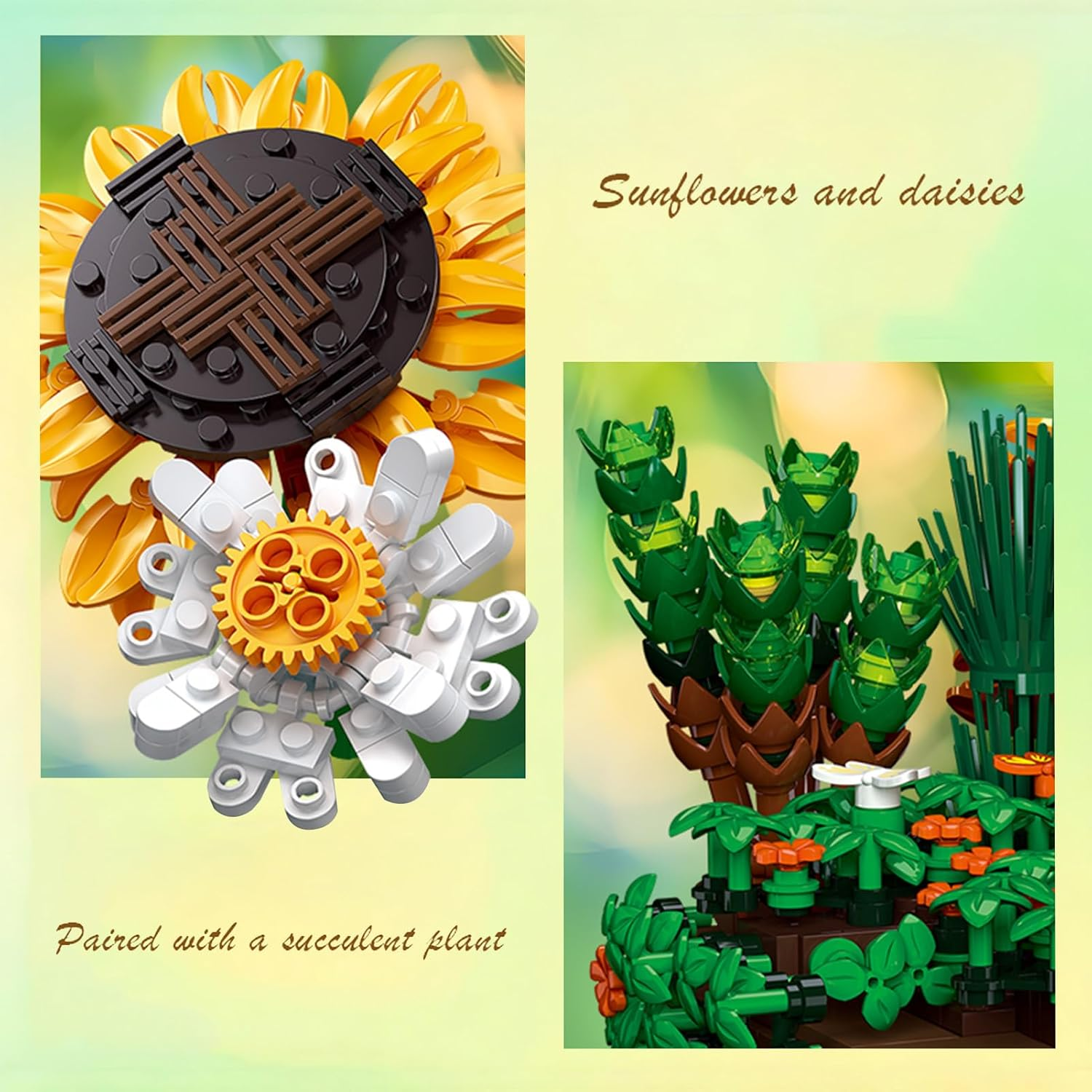 Flower Building Kits Botanical Bonsai Building Set - 924Pcs, Home Decor, Mother'S Day, Valentine'S Day, Christmas for Adults and Kids, Climbing Ivy, Sunflower, Chrysanthemum. image number 6