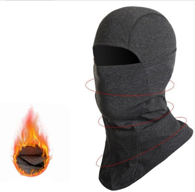 ZONADA Winter Skiing Face Protection Thermal Balaclava for Men and Women Helmet Liner Windproof Cold-Proof Fleece Riding Mask with Goggles Hole Black image number 1