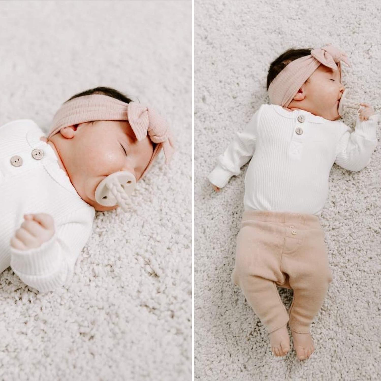 Baby Girls Headbands with Bows Infant Toddler Knit Headwrap Hair Accessories image number 3