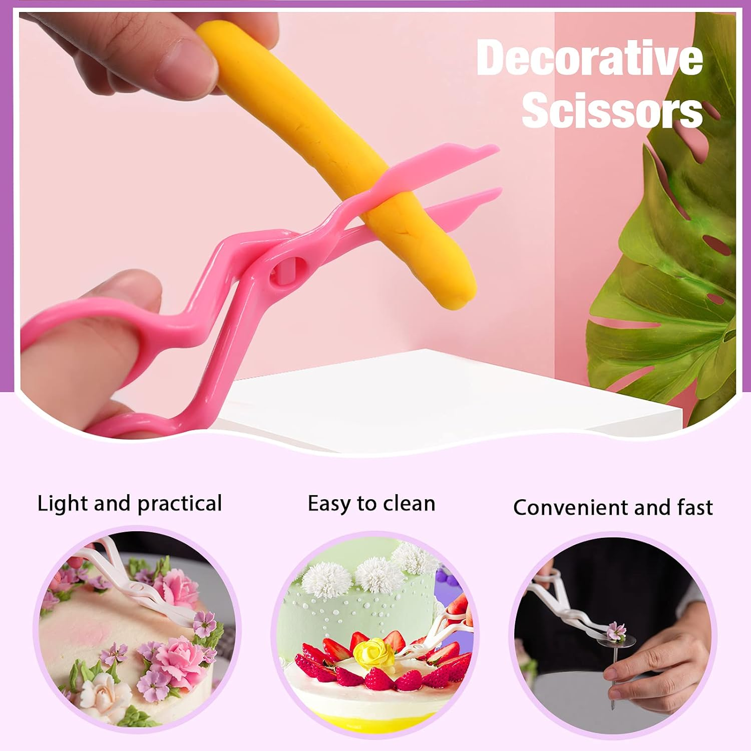 Swpeet 36Pcs Rose Gold Clay Extruder Gun Fondant Sugar Paste Extruder Clay Cake Sculpture Gun, Ball Stylus Dotting Tool with Plastic Scraper, Cake Decorating Supplies Modeling Tool - Blue image number 6