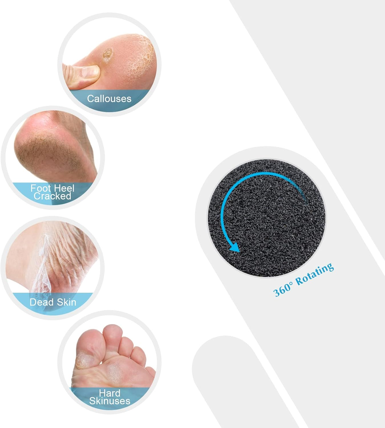 BNG Foot File for Callus Remover, Pack of 50, Foot Sandpaper, Replacement Foot Files Pads with Electric Sanding Disc Shaft for Cracked Heels, Hard Dead Skin, Pedicure Set #80 image number 2