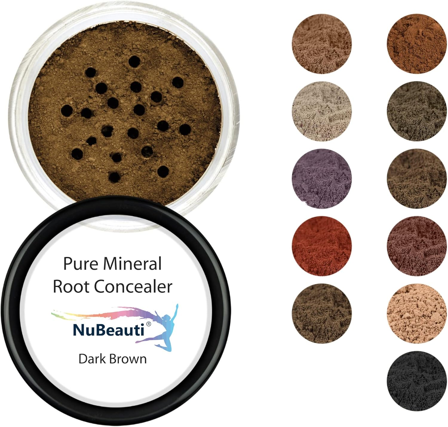 Root Concealer Touch up Powder | All-Natural Crushed Minerals with Brush | Fast and Easy Total Gray Hair Cover up for Black | Brown | Auburn and Blonde Hair .32 Ounce (Dark Brown)