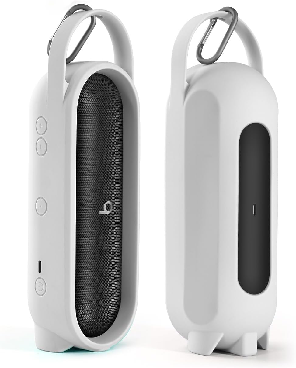 JOYSOG Silicone Cover for Beats Pill Portable Bluetooth Speaker Storage Bag Speaker Holder Travel Bag (Type 2&Red)