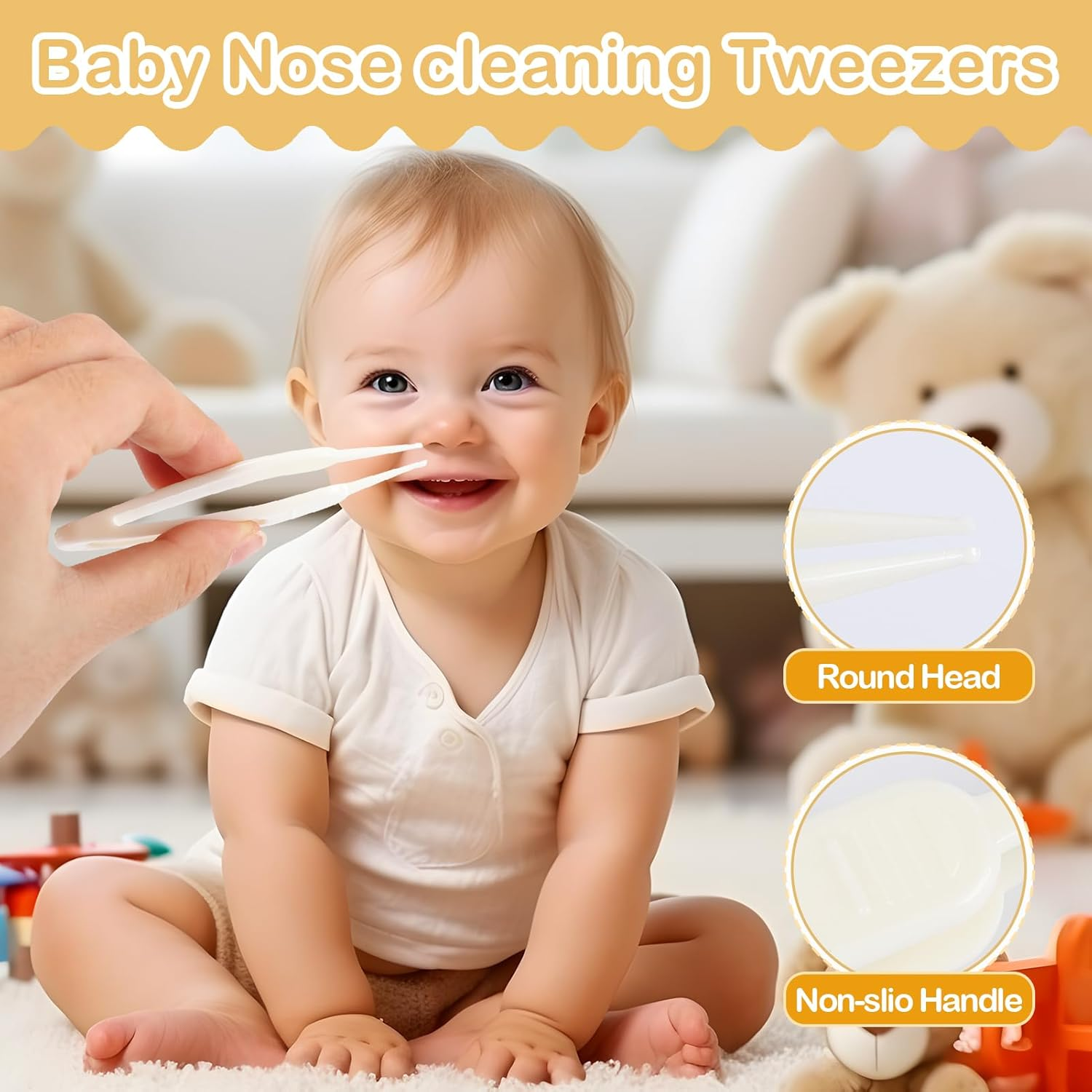 Baby Nasal Aspirator Nose Cleaner Set - Gentle with Travel Case, Includes Nose Cleaning Tweezers & 20 Filters for Congestion Relief image number 3