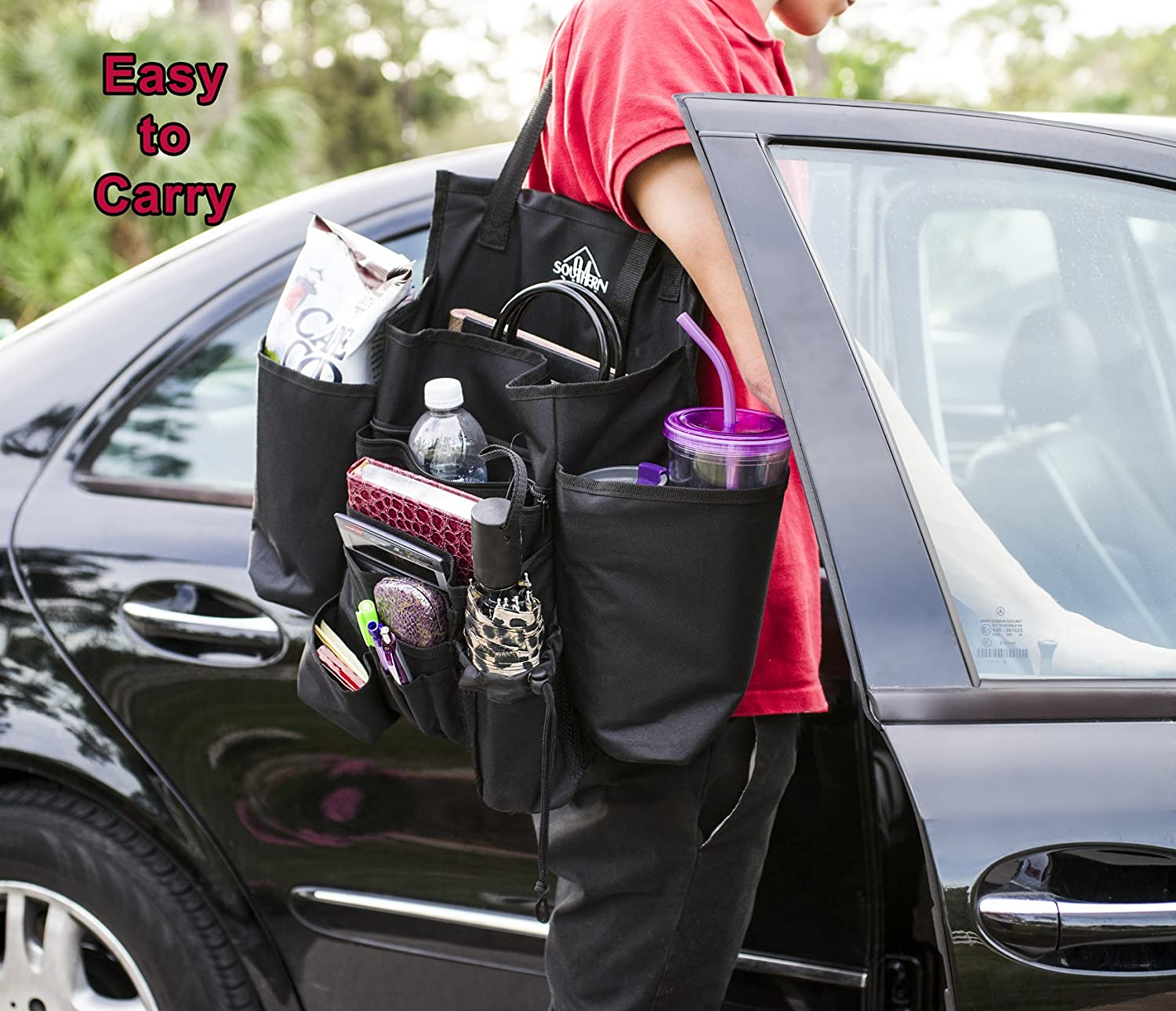 Front Passenger Seat Organiser Comes with 1 Pocket Caddy for Your Car, Truck, Van or UTE, Designed to Help Moms, Service Techs, Law Enforcement and Delivery Drivers Keep Items within Easy Reach image number 1