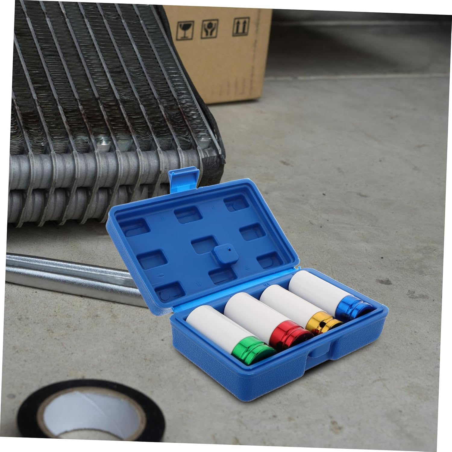 HORIALENCE 4Pcs Thin Wall Lug Nut Socket Wheel Rim Non-Marring Tool Color-Coded Design for Quick Identification Automotive Repair Accessories image number 2