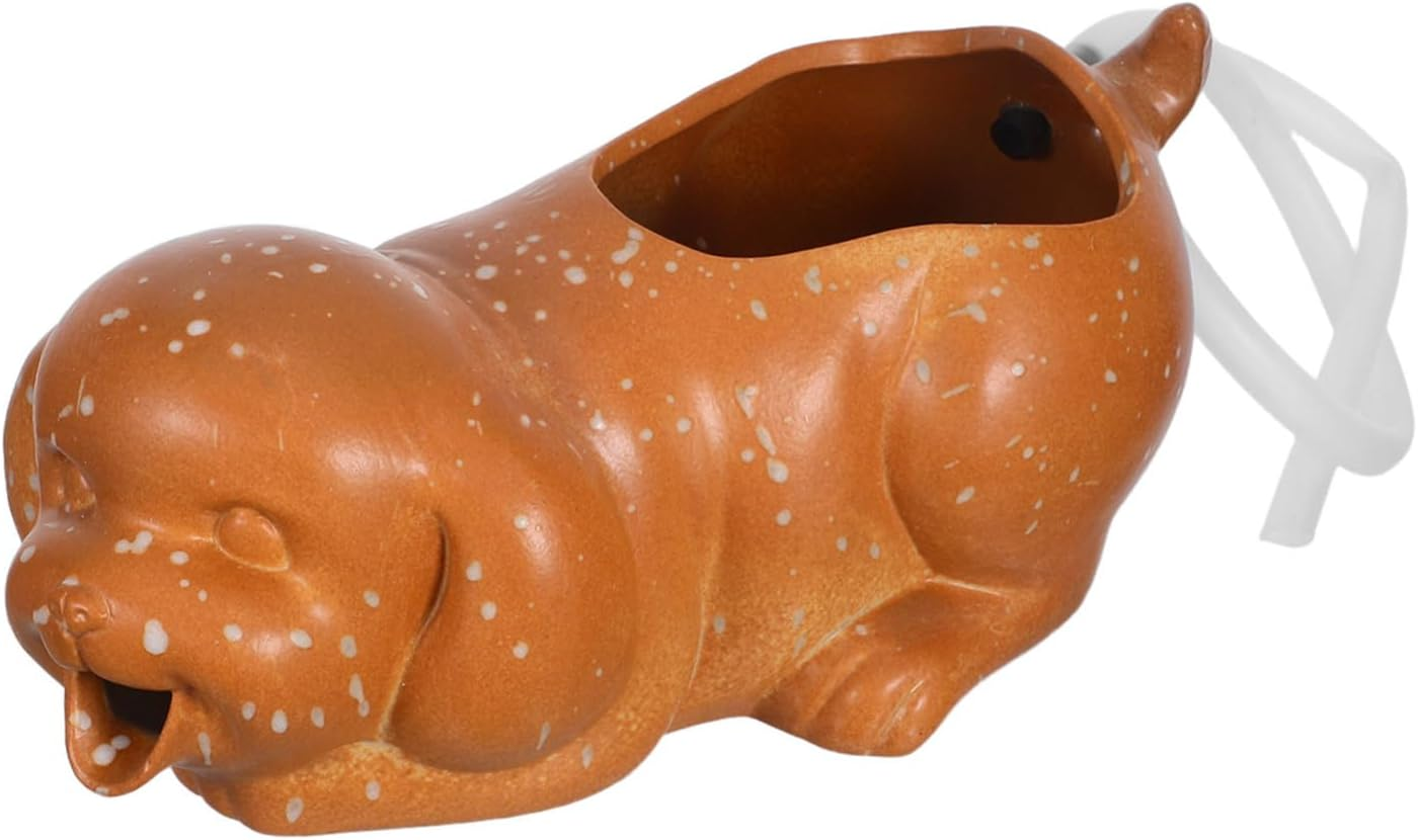 COHEALI Ceramic Table Fountain Outdoor Water Feature Decor Bonsai Fountain Decorative Jar Aquarium Decor Pond Water Feature Black