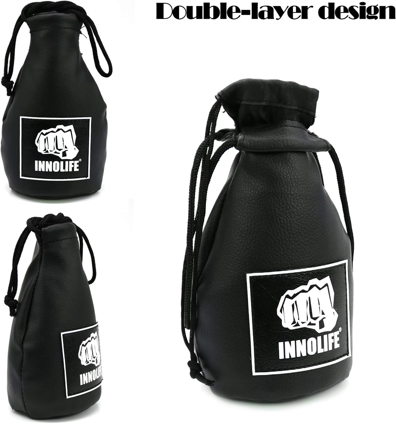 INNOLIFE Boxing Dodge Hide Speed Bag Leather Ball MMA Pendulum Training image number 6