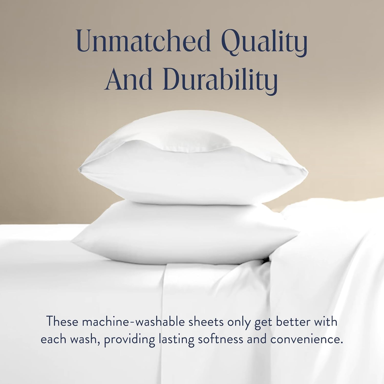 Brooklinen Luxury Sateen 4 Piece Sheet Set - 100% Cotton Bed Sheets, Soft & Durable California King Size Sheets Set in White, Oeko-Tex Certified Bedding Set,1 Fitted Sheet,1 Flat Sheet,2 Pillowcases image number 6
