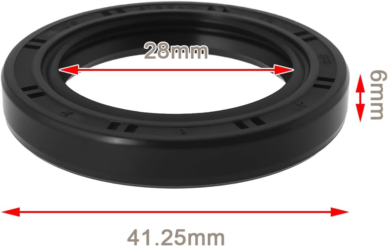 SG Store 2Pcs Equipment Oil Seal 28 * 41.25 * 6Mm Replacement Part 91202-ZL8-003 Compatible with Honda for Lawn Mowers Generators Water Pumps image number 1