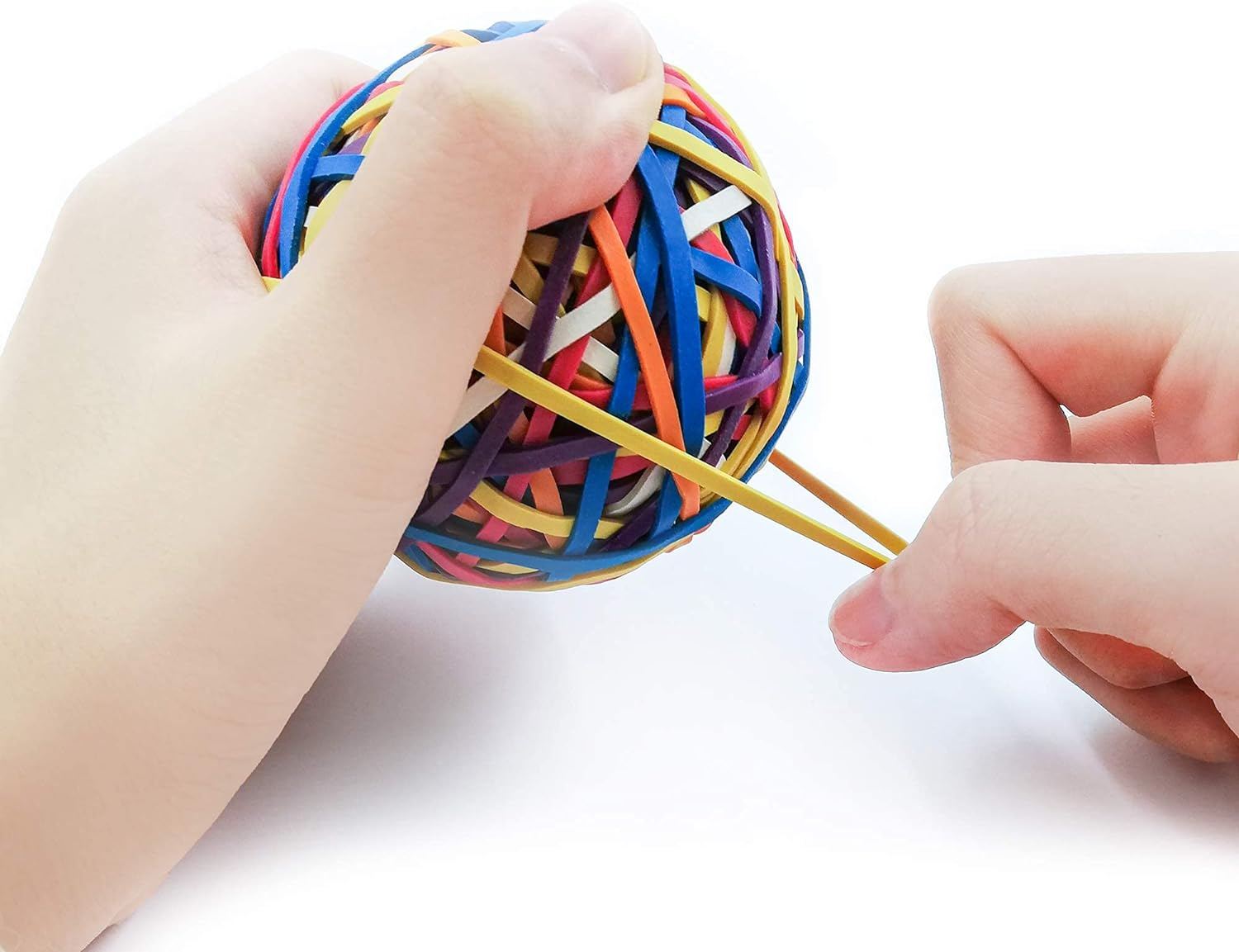 Yosogo Assorted Color Rubber Band Ball, 2-Pack - over 390 Total Strong & Stretchy Bands - Ideal for Office Supplies, Classroom Organization, and DIY Craft Projects image number 4