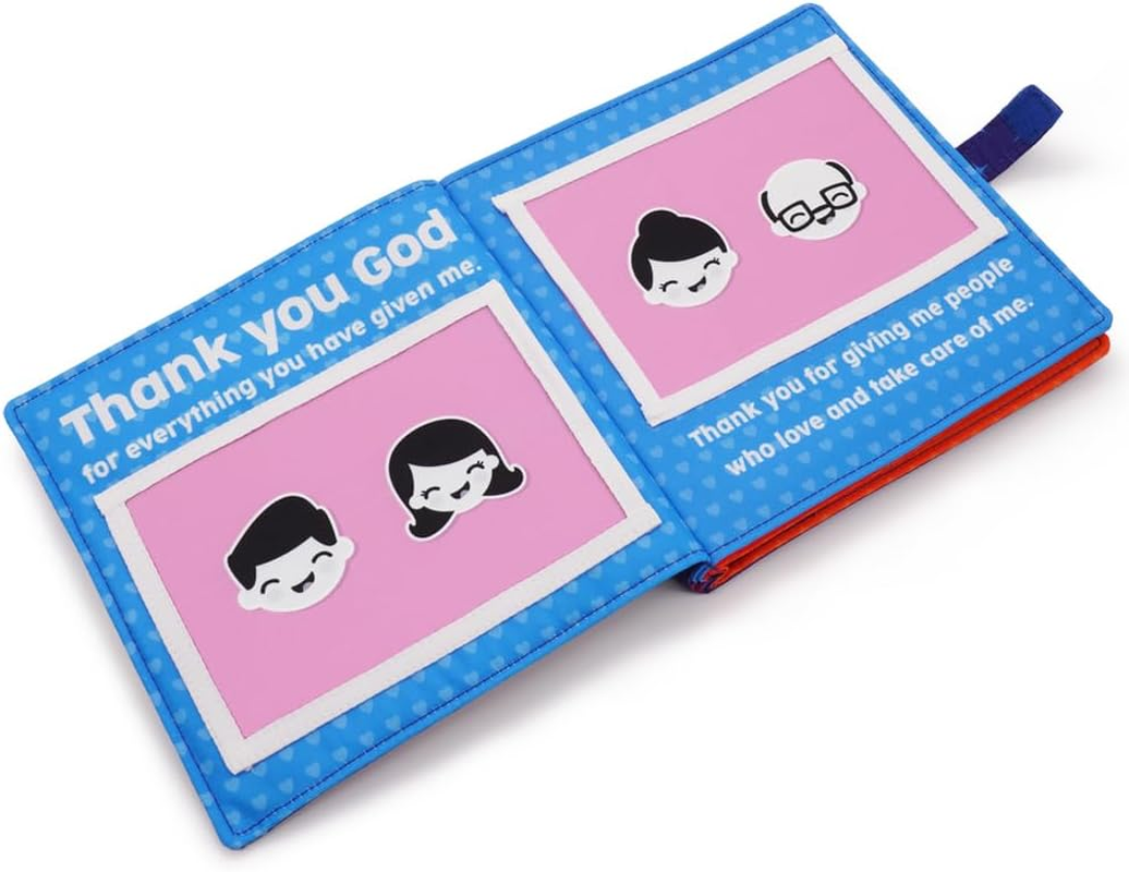 My First Prayer Book | Personalized Prayer Photo Book Album for Newborn, Infant, Baby Toddler, Godchild, Birthday, Baptism, Christening or Dedication (Blue) image number 1