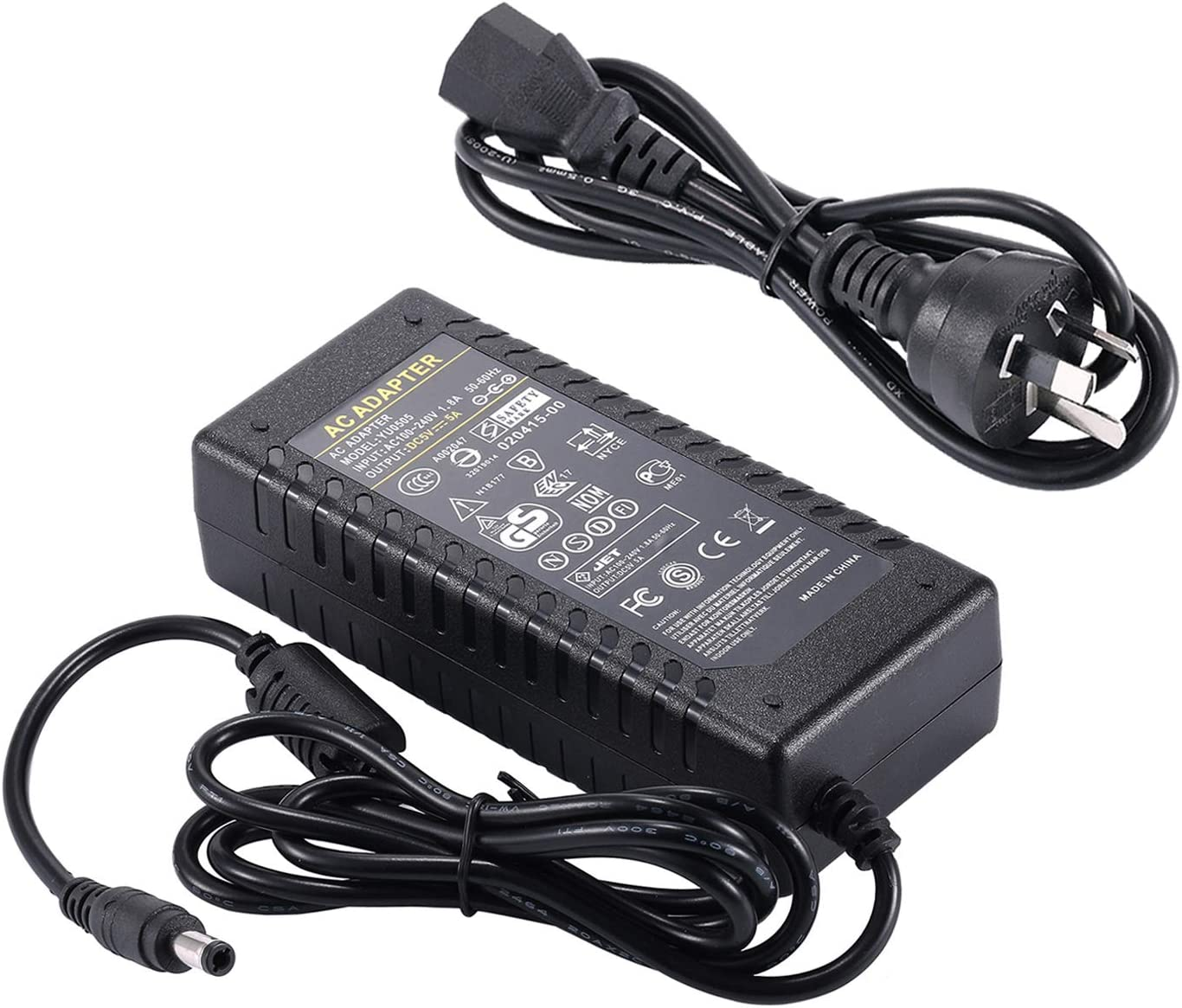 5V 5A Power Supply Adapter - Cfsadapter AC 100-240V DC 5 Volt 5Amp 25W Power Converter 5.5Mm X 2.5Mm Plug for LED Strip Lighting