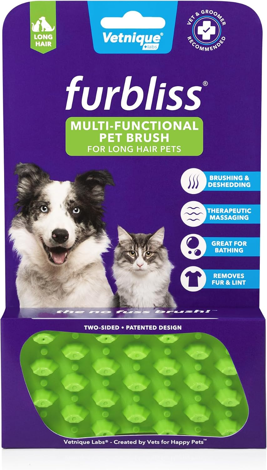 Furbliss Dog Hair Brush Green, Small Animal, Long Hair image number 5