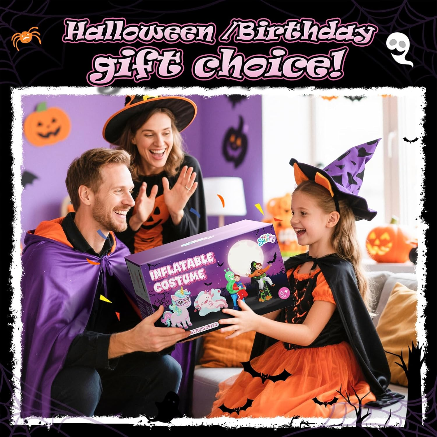 Skirfy Inflatable Unicorns Costume for Kids Riding on Unicorns Blows up Costumes for Girls 6-8 8-10 Funny Halloween Parties Cosplay Dress Easter,Thanksgiving Cosplay Events Party image number 5