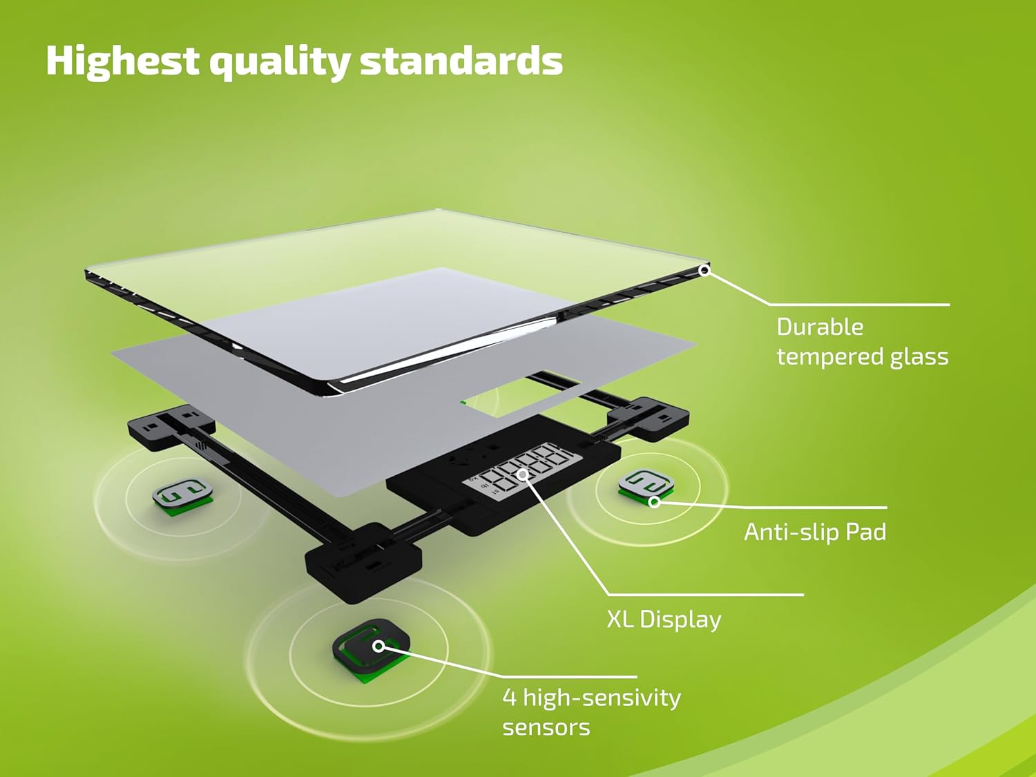 Soehnle Style Sense Compact 300 Digital Bathroom Scale, 180 Kg Load Capacity, Silver
