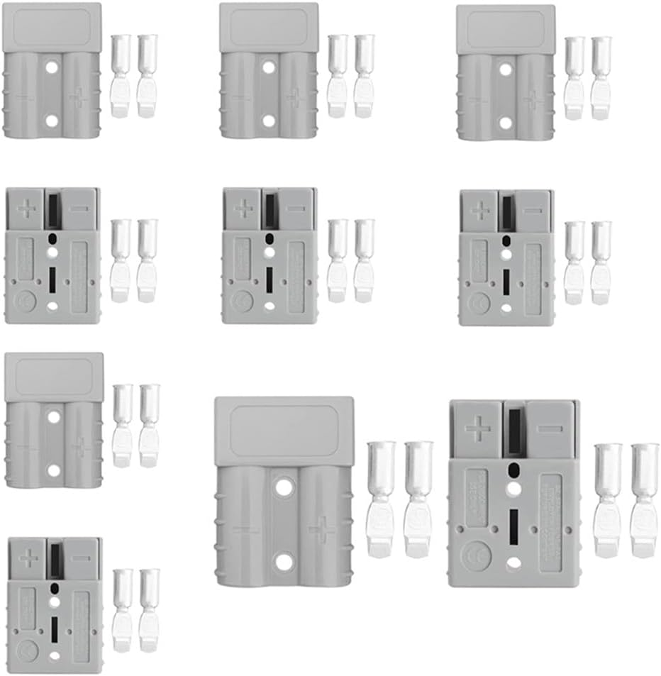 Packet of 10 Anderson Style Plug Connectors, Cuicanfla Battery Connection Quick Connector with Silver Plated Copper Terminals, Exterior Solar DC Caravan Power image number 1