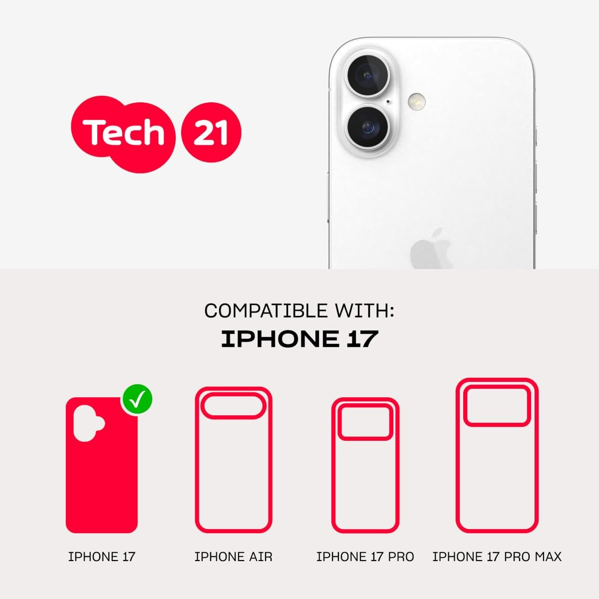 Tech21 Evoclear Magsafe Case Apple Iphone 17, Wireless Charging, Magsafe Compatible, Scratch-Resistant Shockproof Protective Cover Case - Clear image number 2