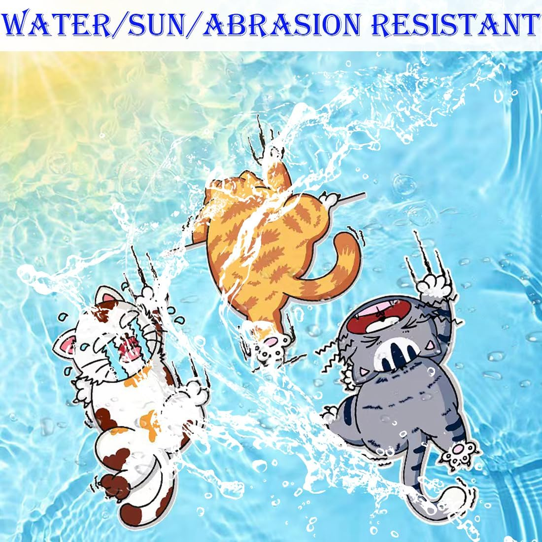 6 PCS Cat Car Stickers,Scratch Cat Vinyl Car Sticker,Cute Cats Scratch Cover Funny Bumper Decal,Cartoon Cat Car Sticker for Cars,Truck,Motorcycle,Windows,Refrigerators,Laptops image number 5