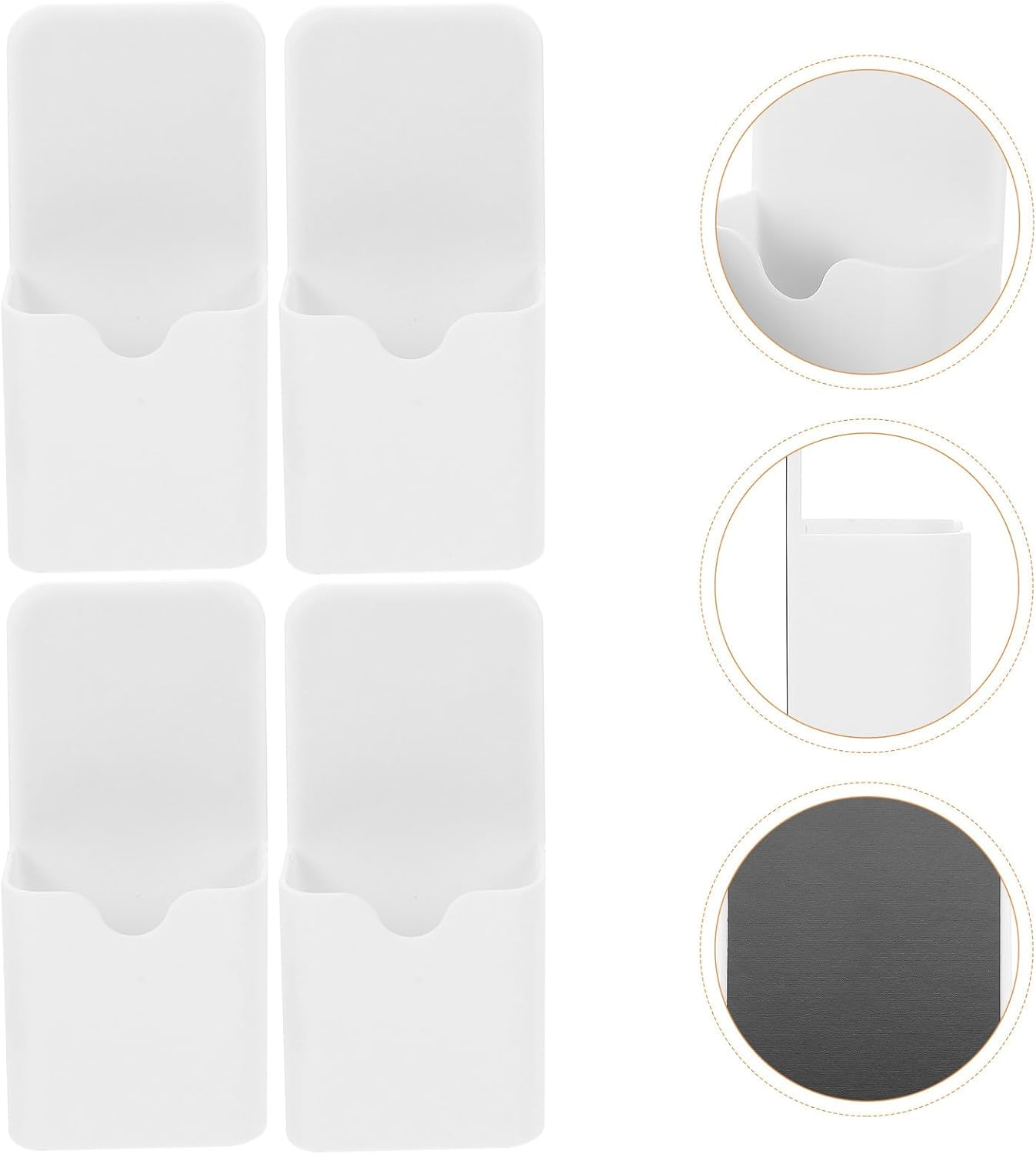 Totority 4Pcs Magnetic Marker Holder Set, White Plastic Magnetic Storage Box for Whiteboard Pens, Dry Erase Pen Container Organizer for Office, School, Refrigerator, and Home Use image number 4