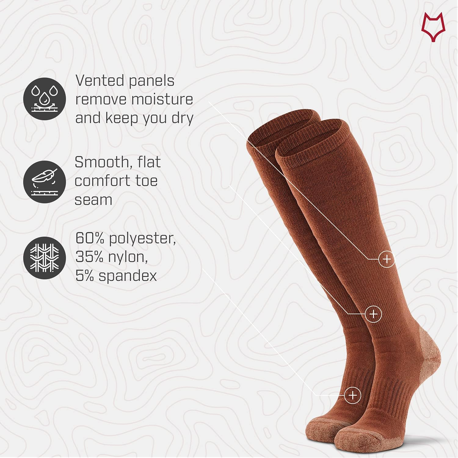 Fox River Military Tactical Boot Socks Medium Weight Mid-Calf Wick Dry Quick Dry Fibers Shock Absorption and Memory Knit image number 6