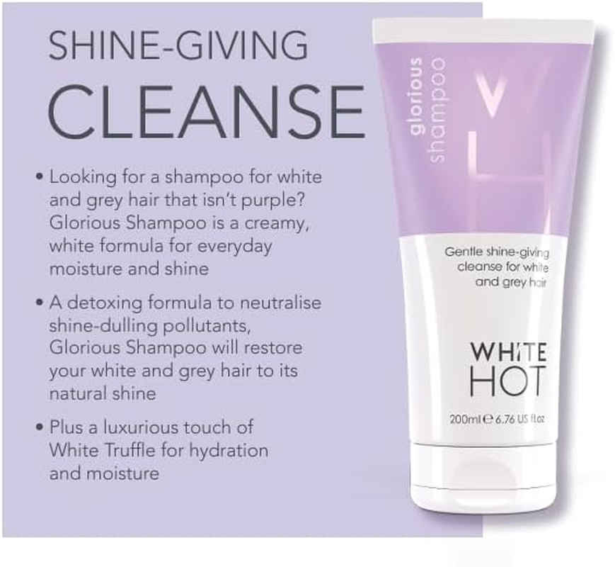 White Hot Short Hair Quartet, Brightening Hair Care Regime with Texturising Styling Cream for Shorter White & Grey Hair, Purple Shampoo image number 4