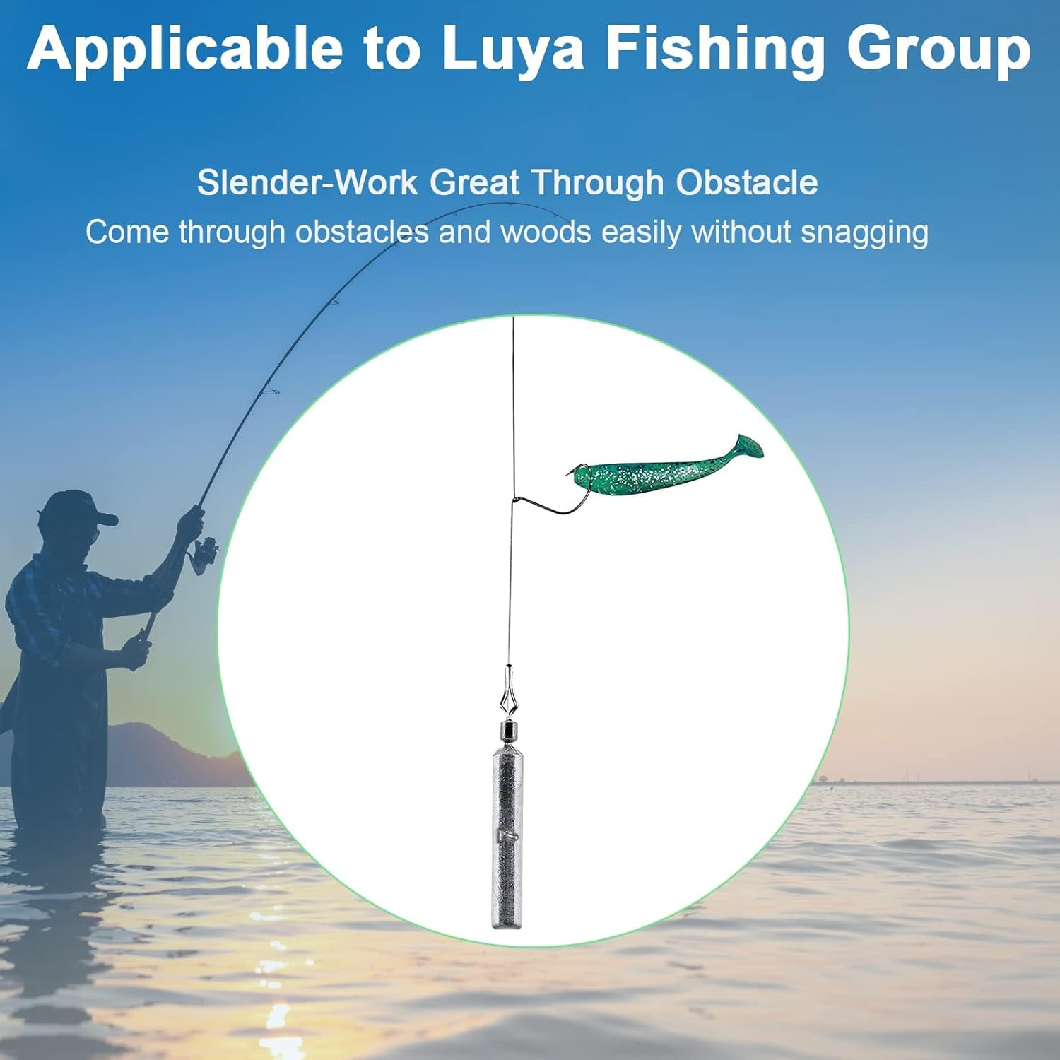 30PCS Fishing Weights Fishing Sinker Drop Shot Weights Fishing Weights Kit Drop Shot Rig Wacky Hooks Offset Hooks Fishing Tackle