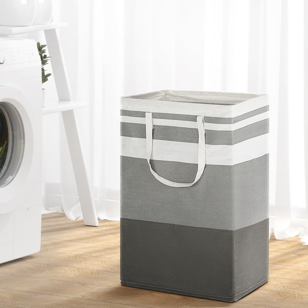 Artiss 2X Laundry Basket Hamper Foldable Washing Clothes Storage Organiser Grey image number 1