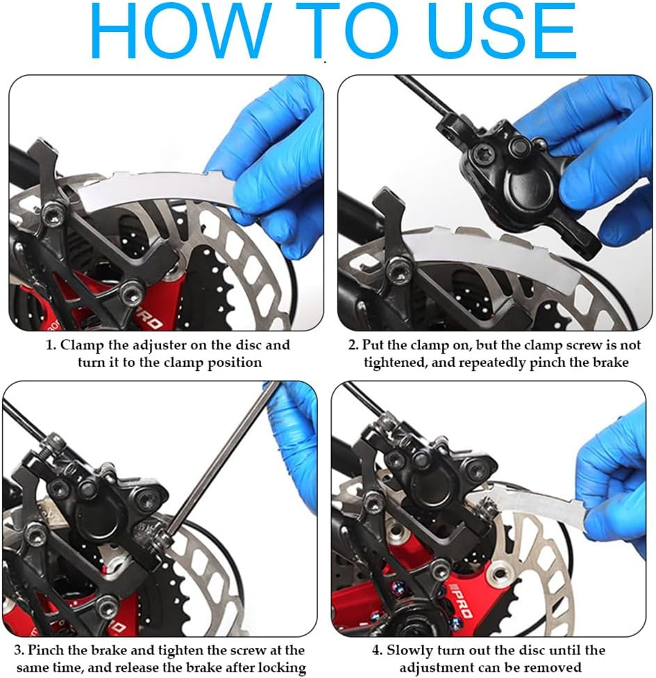 Yakamoz Bike Rotor Truing Fork, 2 Pcs Rotor Alignment Tool Bicycle Disc Brake Pads Adjusting Tool Gap Regulator for Mountain Road Bike image number 1