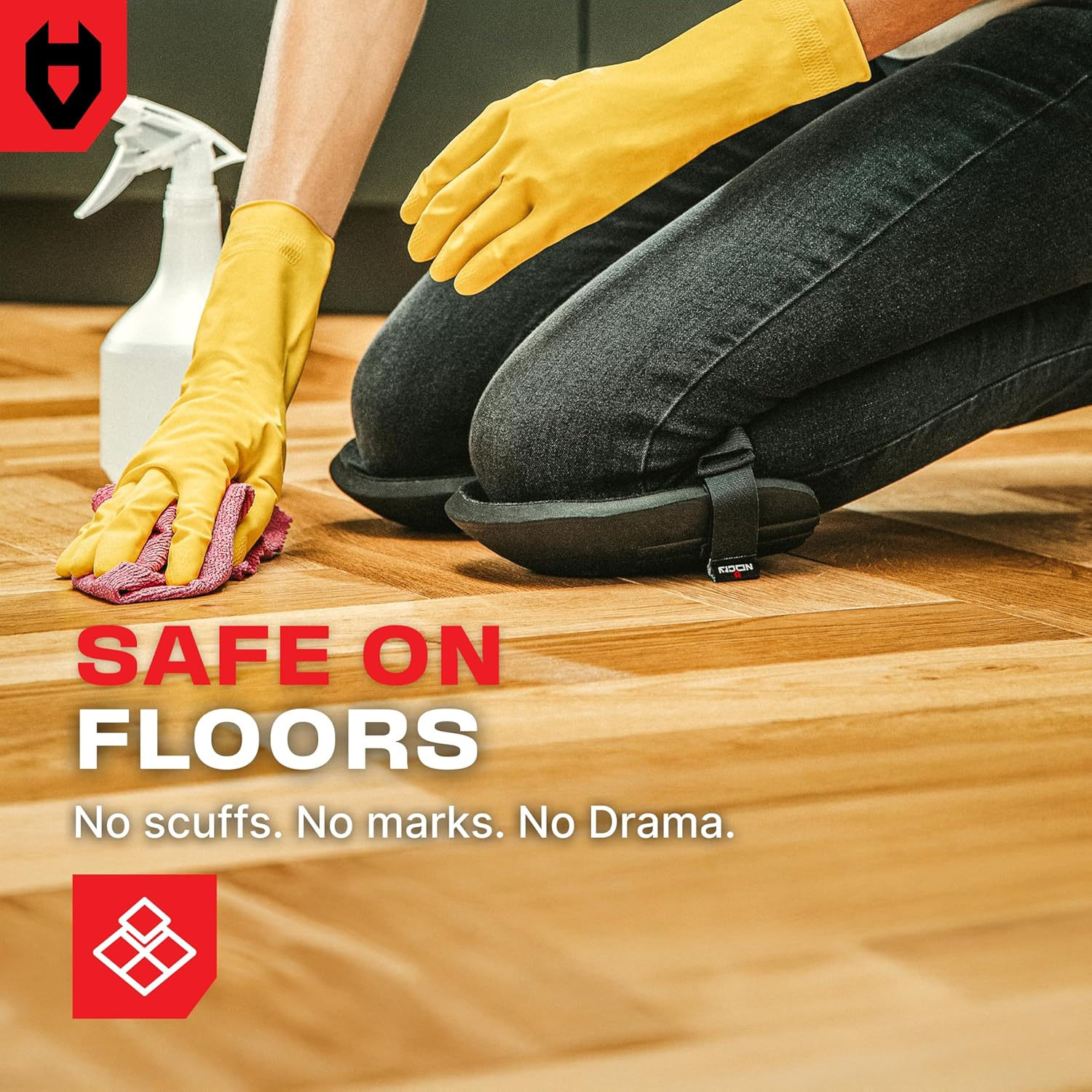 Nocry Lightweight Home & Gardening Knee Pads with Waterproof EVA Foam Cushion, Soft Inner Liner, and Easy Fit with Adjustable Hook'N'Loop Straps - Black image number 4