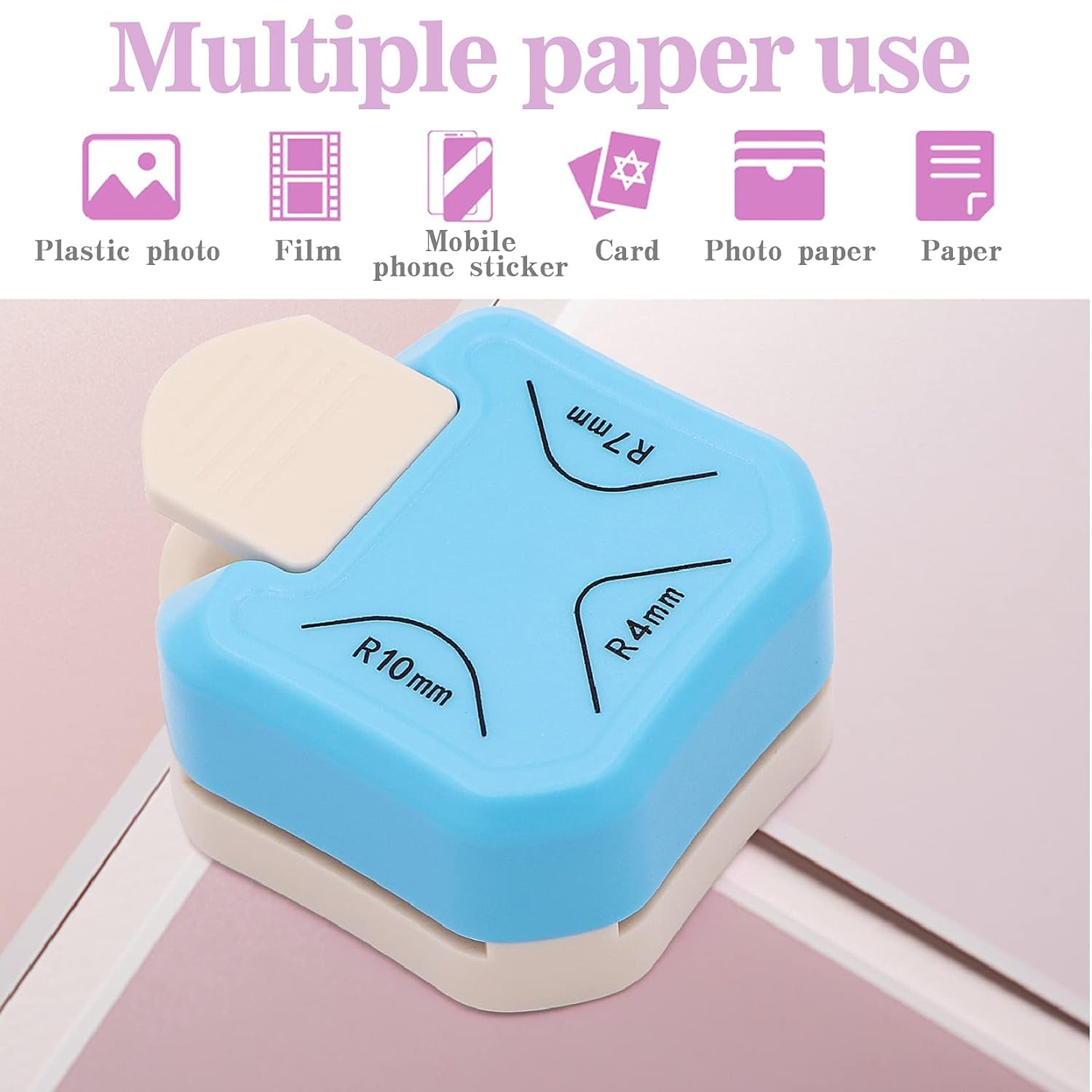 Rounded Corner Punch, 3-In-1 Paper Cutter 4Mm, 7Mm, 10Mm 3 in 1 Corner Cutter for Paper Crafts, Laminator, Cardstock, DIY Projects, Photocards, Card Making and Scrapbooking image number 3